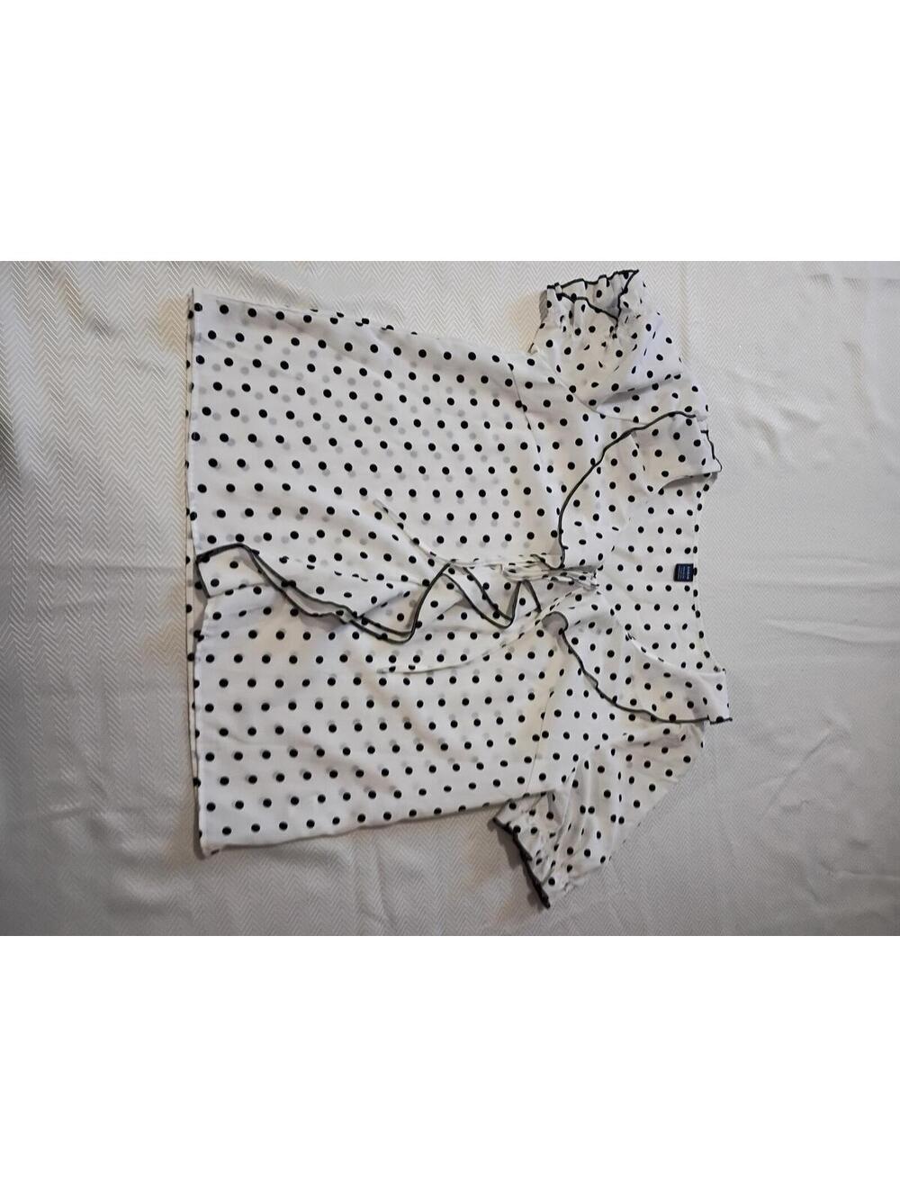 SHEIN Polka Dot Ruffle Blouse Size Large